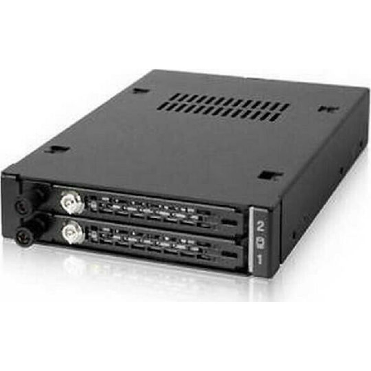 Icy Dock ToughArmor EX Industrial Rugged Full Metal 2x 2.5 Inch SATA/SAS HDD/SSD Mobile Rack for External 3.5 Inch Drive Bay Μαύρο (MB492SKL-B)