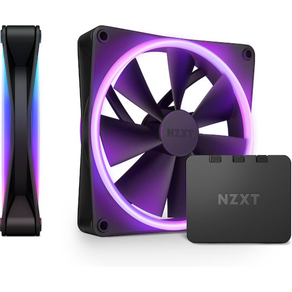NZXT F140 RGB Duo Case Fan με Σύνδεση 4-Pin PWM 2τμχ