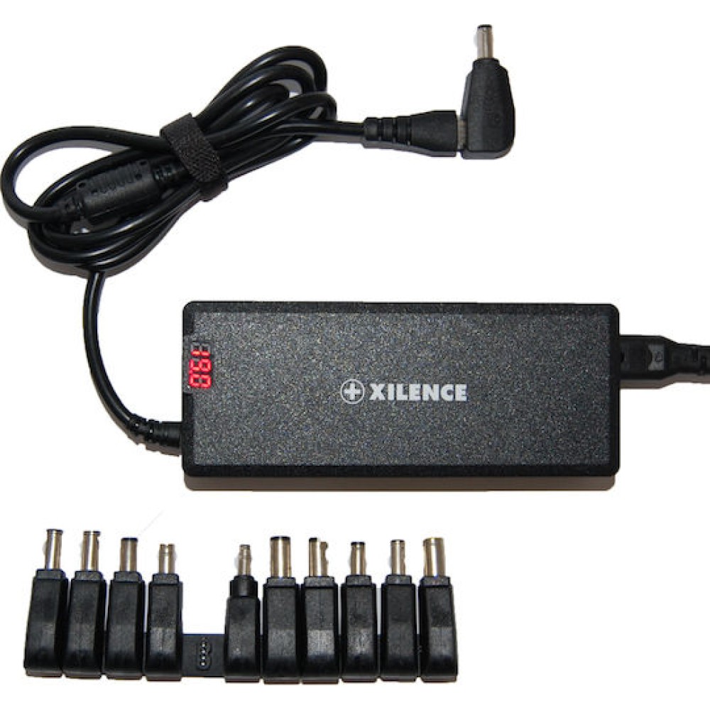 Xilence Universal Φορτιστής Laptop 75W με Αποσπώμενο Καλώδιο Τροφοδοσίας και με σετ βυσμάτων