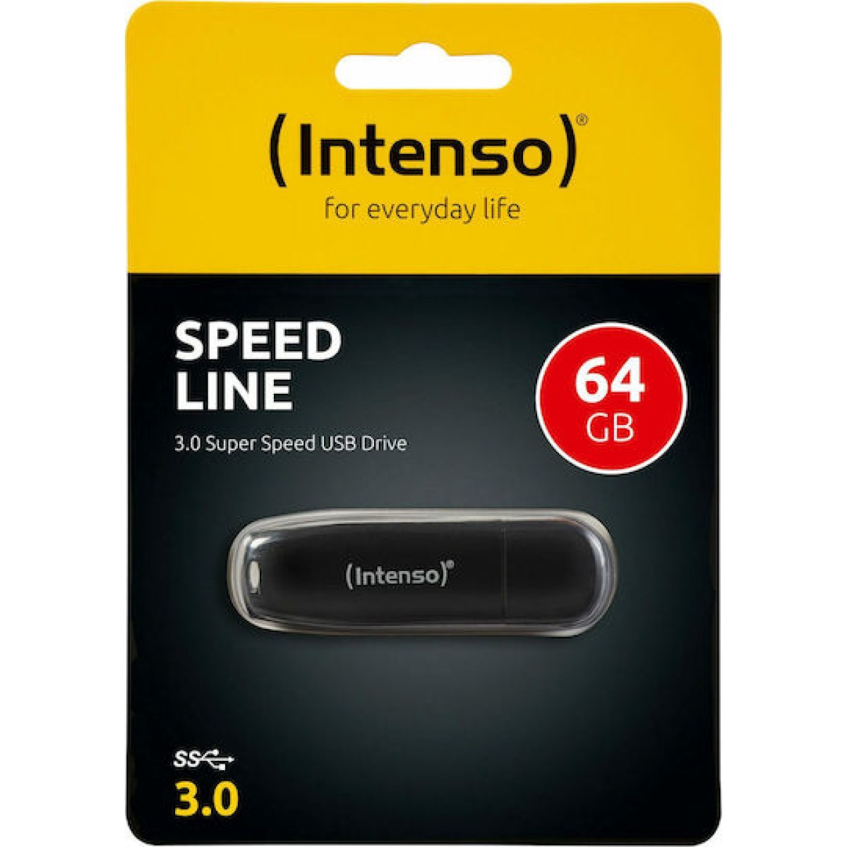 Intenso Speed Line 64GB USB 3.0 Stick Μαύρο
