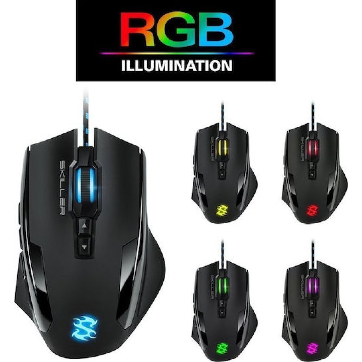 Sharkoon Skiller SGM1 RGB Gaming Ποντίκι 10800 DPI Μαύρο