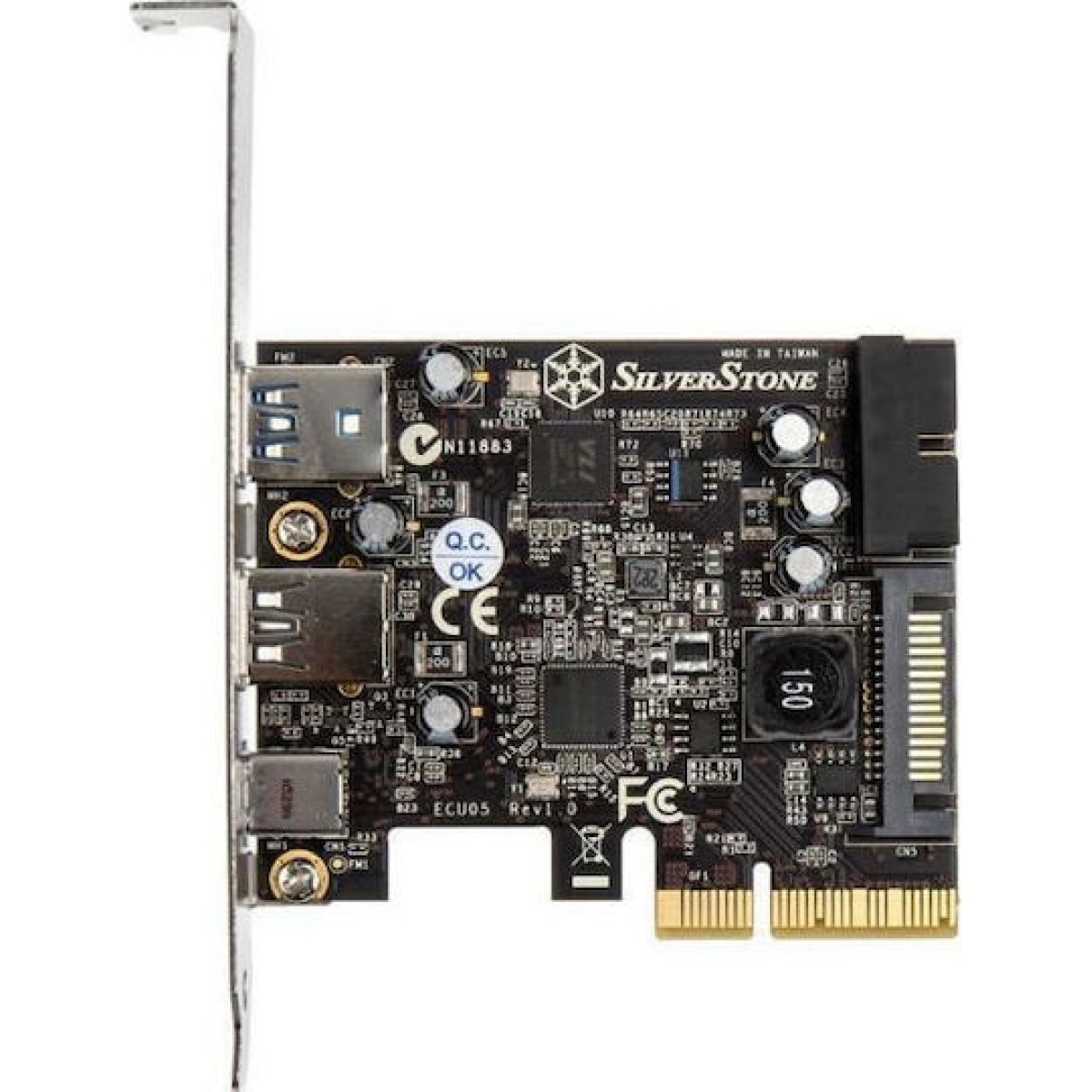 Silverstone Κάρτα PCIe σε 2 θύρες USB 3.0 και 1 θύρα USB 3.1 Type-C