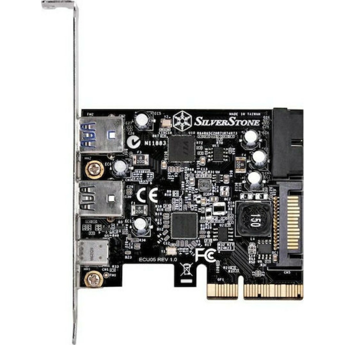 Silverstone Κάρτα PCIe σε 2 θύρες USB 3.0 και 1 θύρα USB 3.1 Type-C