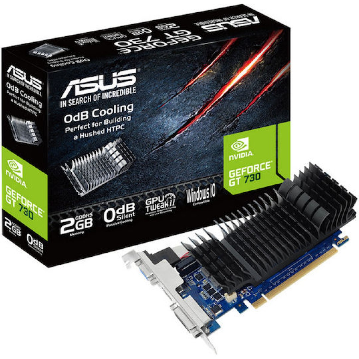 Asus GeForce GT 730 2GB GDDR5 Silent with Brackets Κάρτα Γραφικών