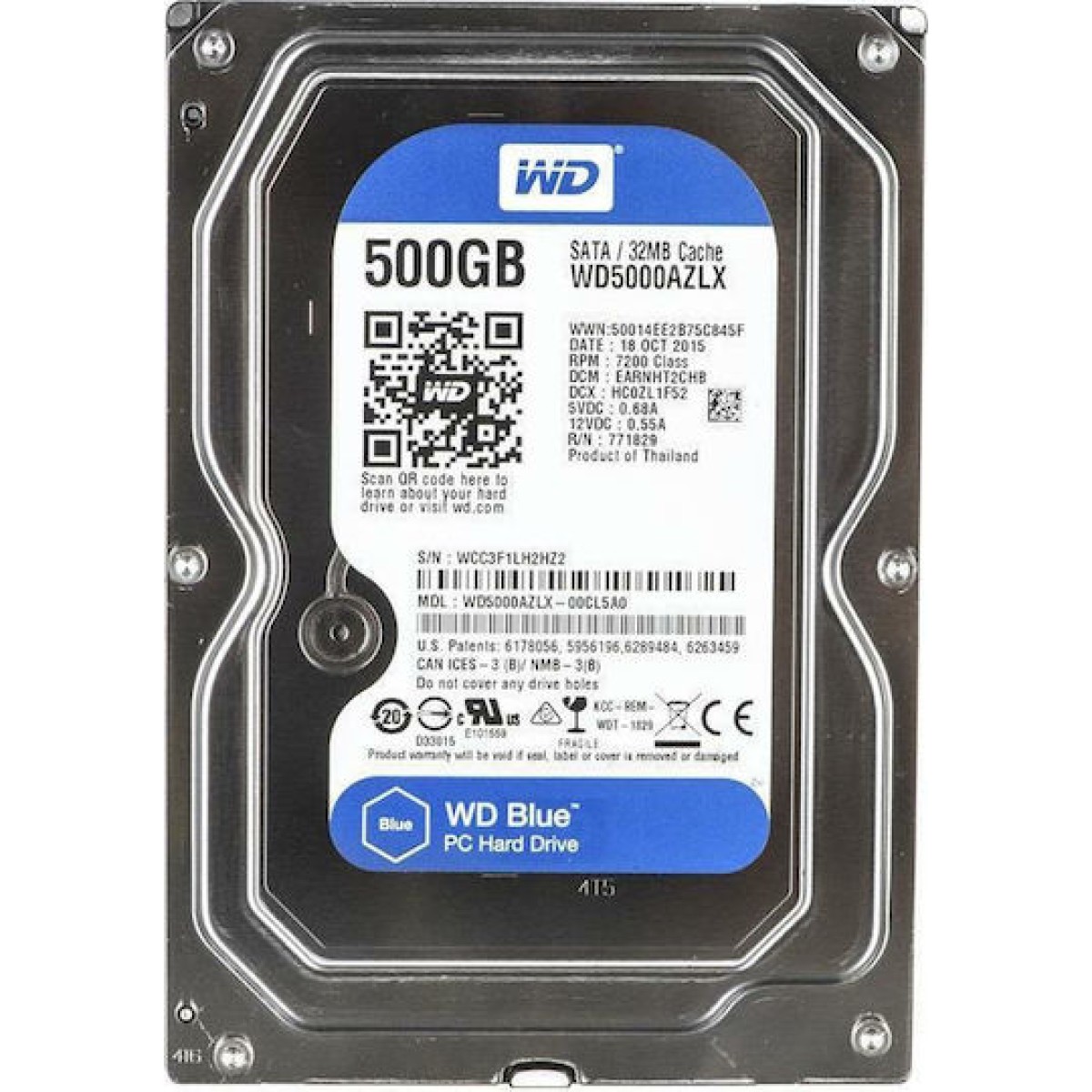 Western Digital Blue 500GB HDD Σκληρός Δίσκος 3.5