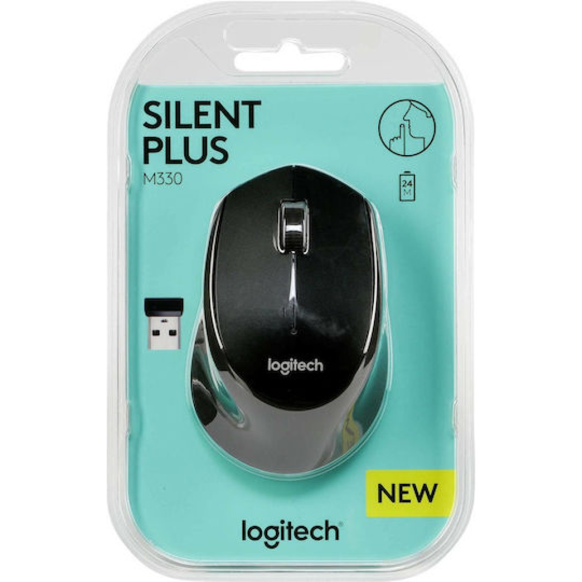 Logitech M330 Silent Plus Ασύρματο Ποντίκι Μαύρο