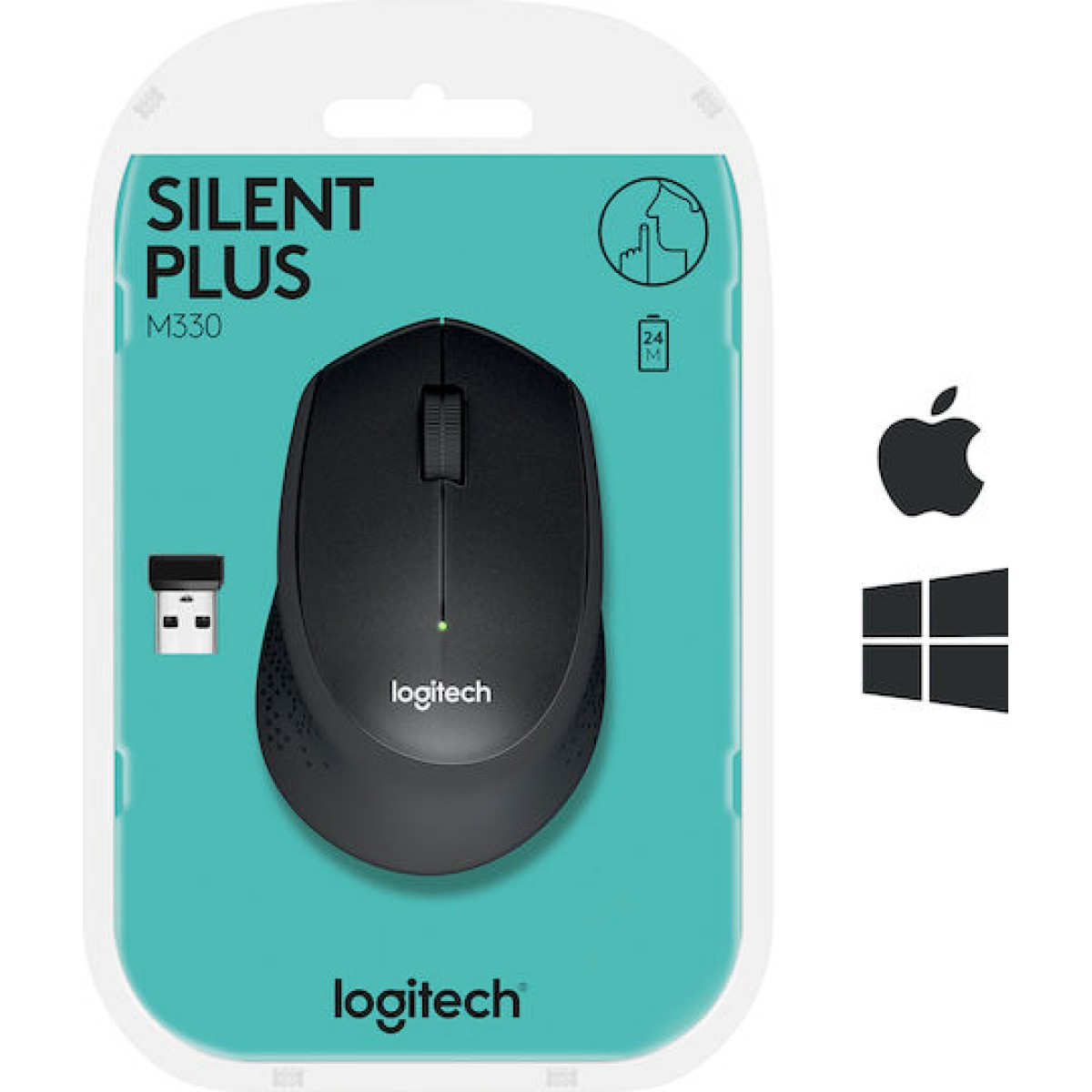 Logitech M330 Silent Plus Ασύρματο Ποντίκι Μαύρο
